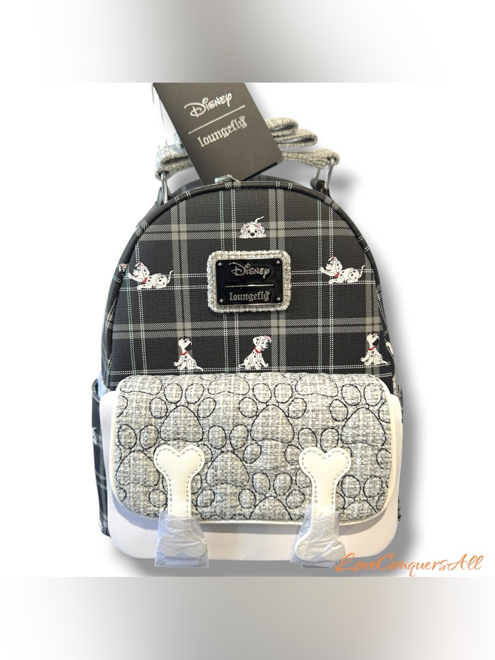 Loungefly Disney 101 Dalmatians Plaid Puppies All Over Print Mini Backpack